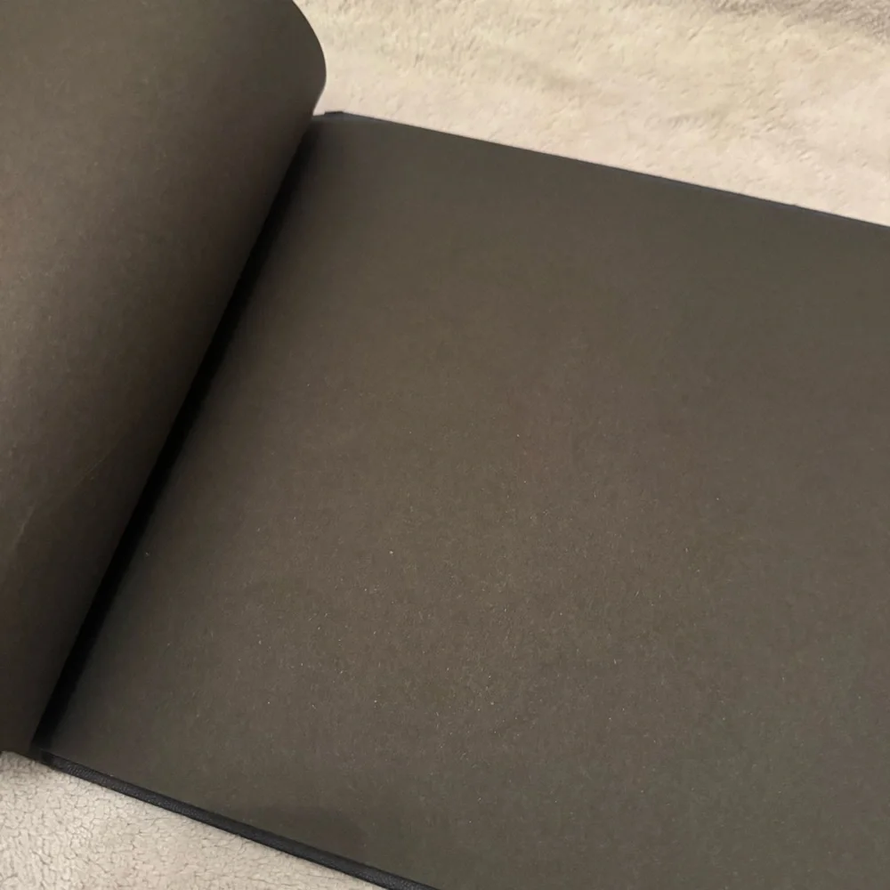 Vintage Blue Photo Album Black Pages Embossed Cover String Tie Scrapbook‎